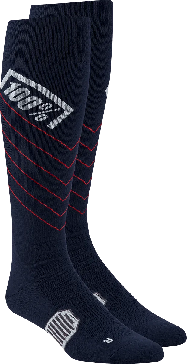 100% Hi-Side Performance Socks - Navy - Large/XL 20054-00004