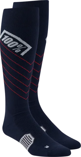 100% Hi-Side Performance Socks - Navy - Large/XL 20054-00004