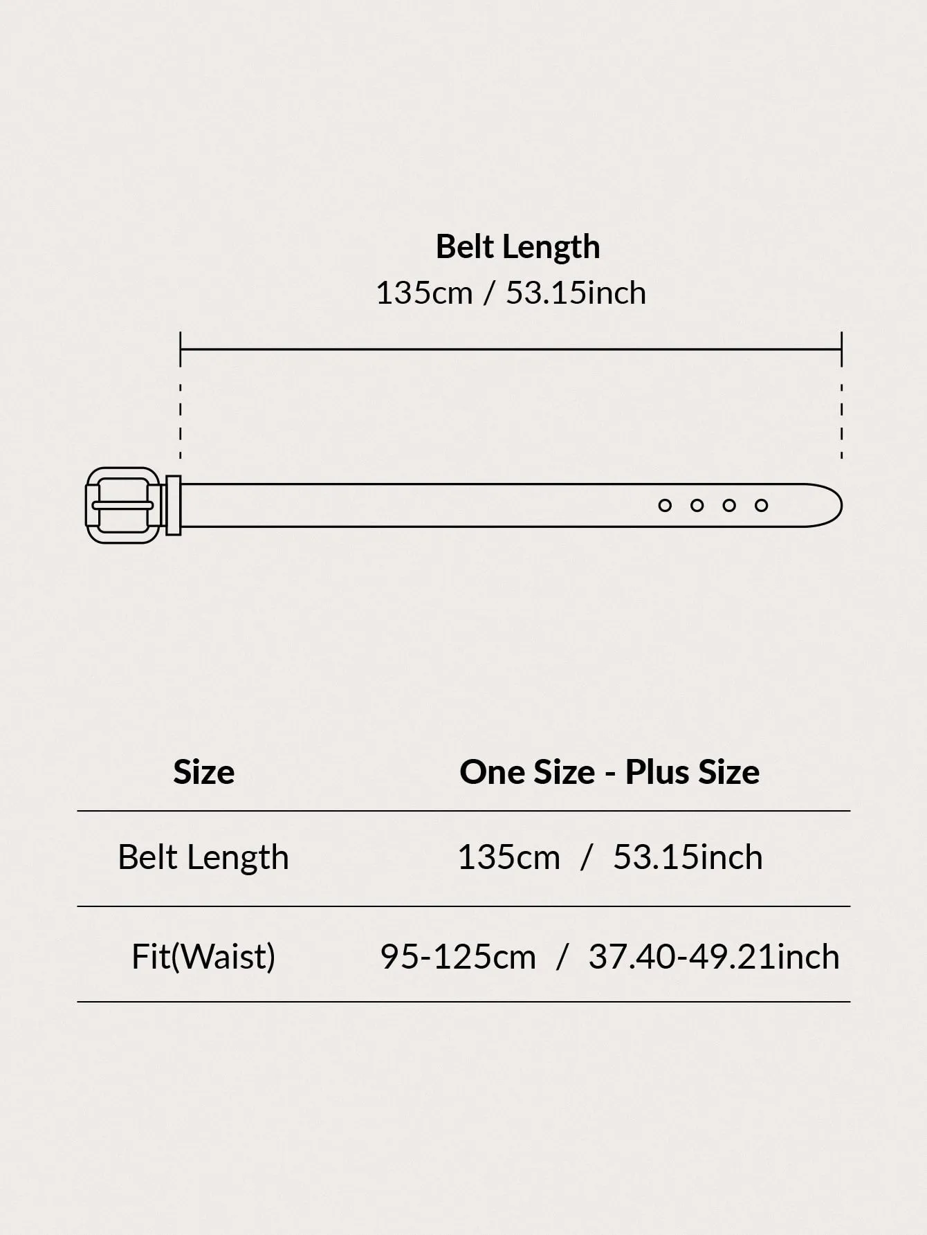 135CM 4pcs Plus Skinny Metal Buckle Belt