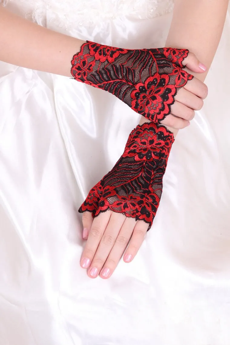 2024 Lace Wrist Length Bridal Gloves #ST0076