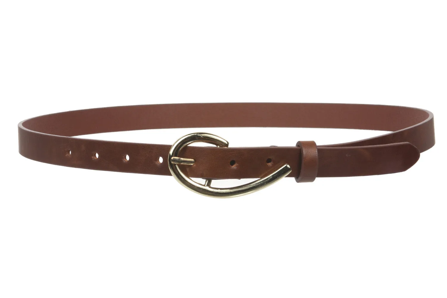 3/4 Inch (19mm) Skinny Faux Leather Fashion Belt Size: One-