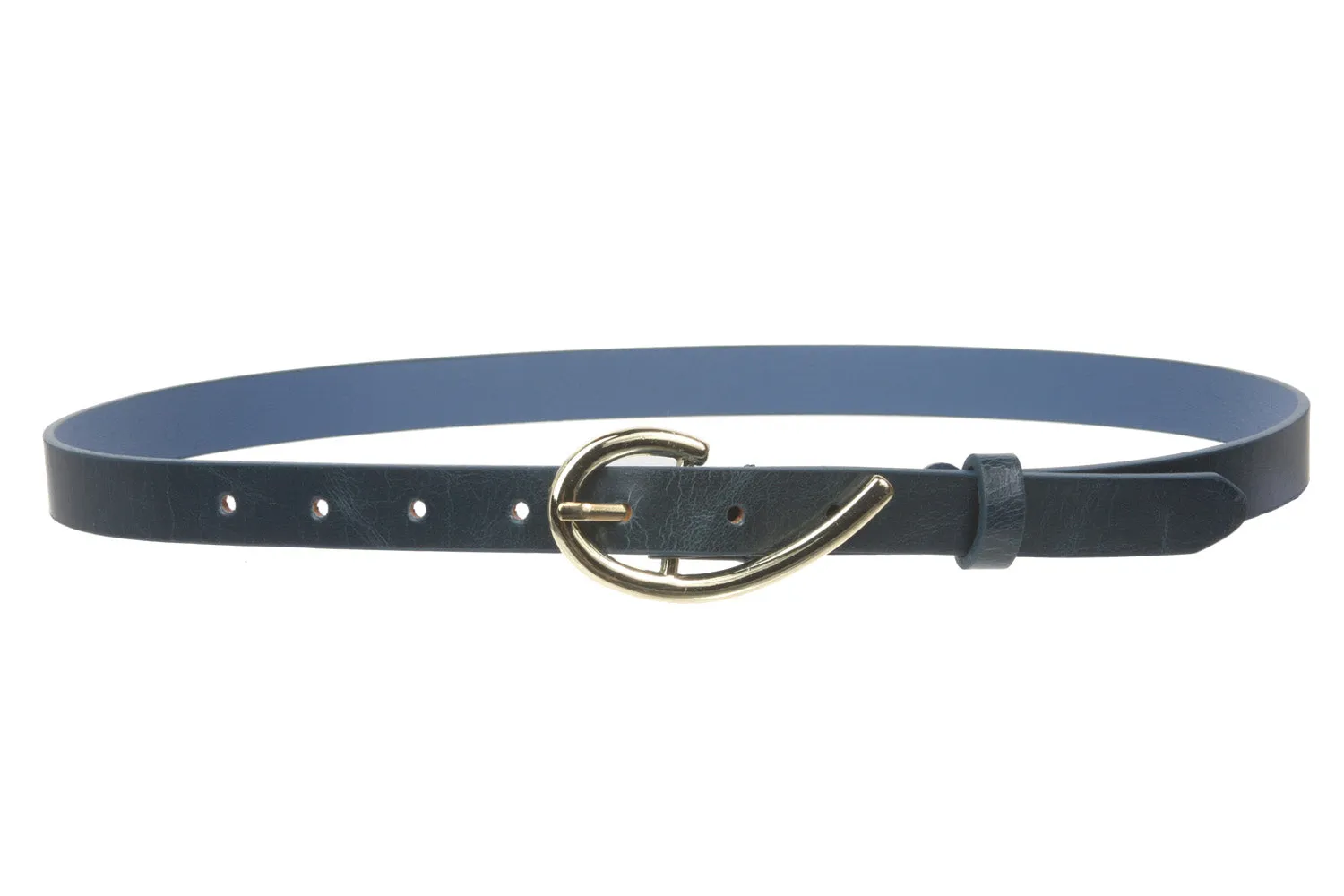 3/4 Inch (19mm) Skinny Faux Leather Fashion Belt Size: One-