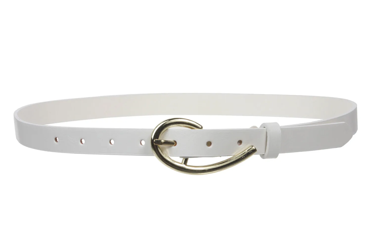 3/4 Inch (19mm) Skinny Faux Leather Fashion Belt Size: One-