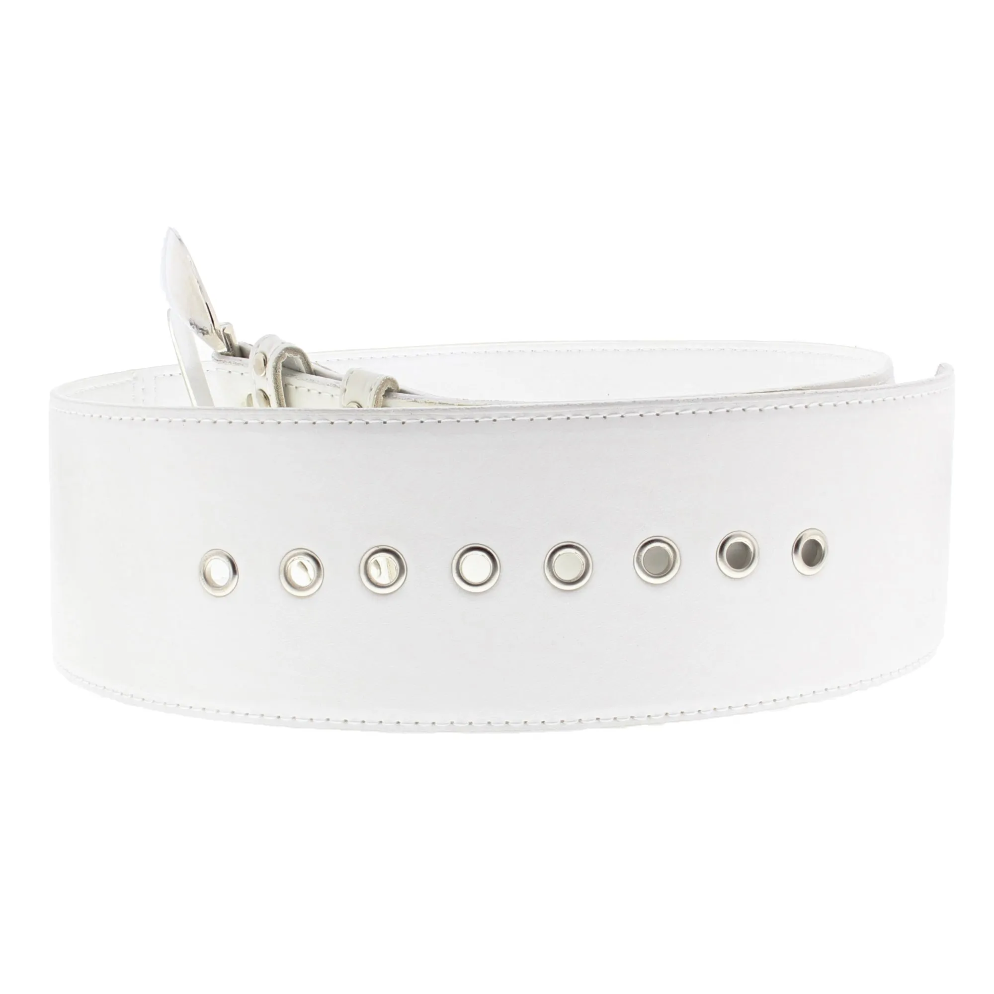 7.2cm Very Wide PU Belt with Large Silver Buckle & Studded Loop Holes