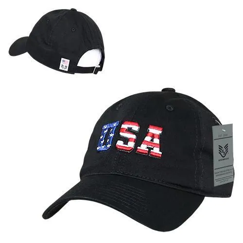 America USA Flag Letters Dad Hats - A03