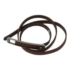 BALI Belts- Brown Matte Genuine Leather Skinny Belt with No-Hole Tension Buckle