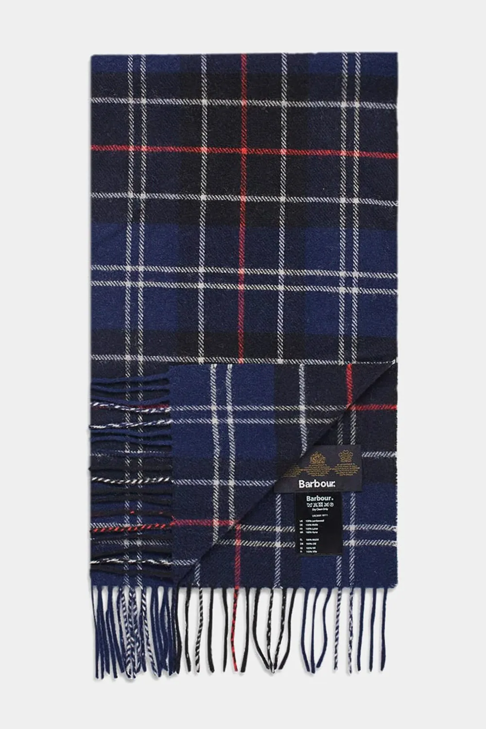 Barbour Scarf-Tartan Lambswool- Navy/Red - USC0001NY11