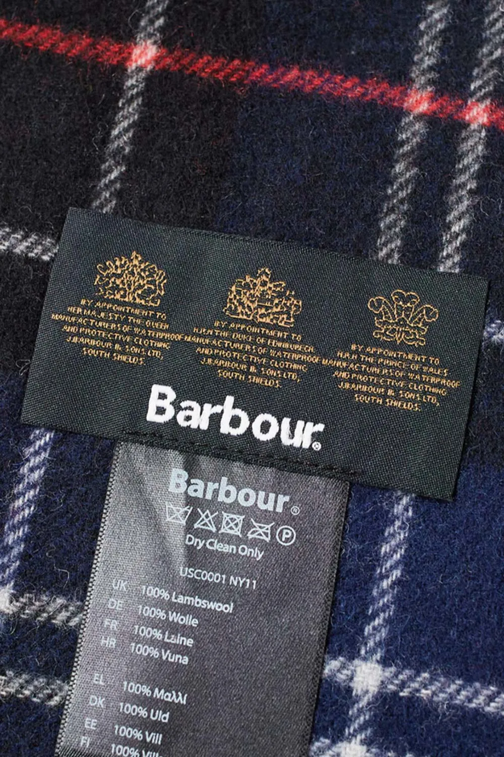 Barbour Scarf-Tartan Lambswool- Navy/Red - USC0001NY11