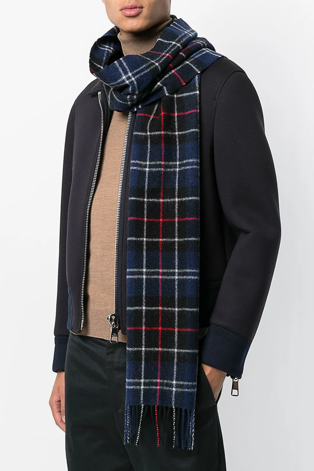 Barbour Scarf-Tartan Lambswool- Navy/Red - USC0001NY11