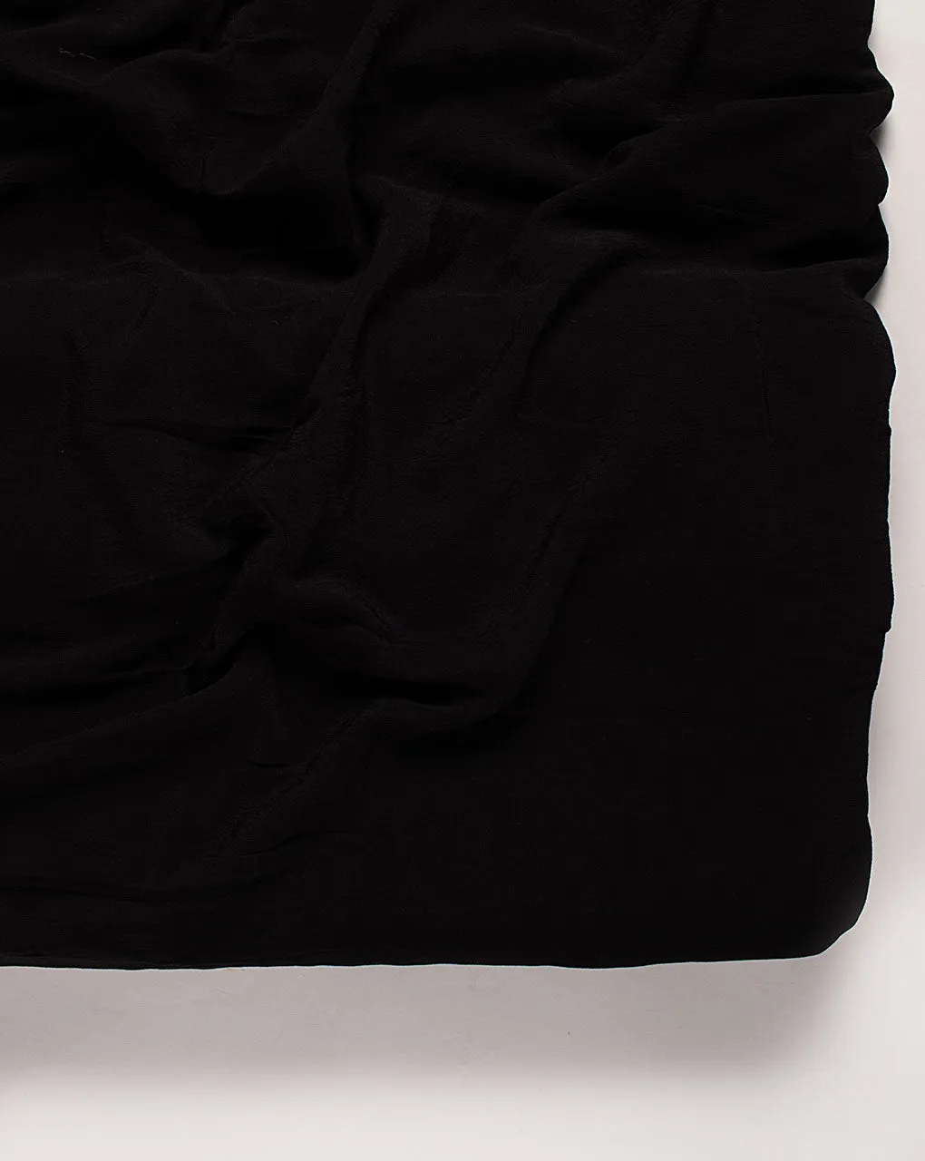 Black Plain Moss Crepe Fabric ( Width 48")