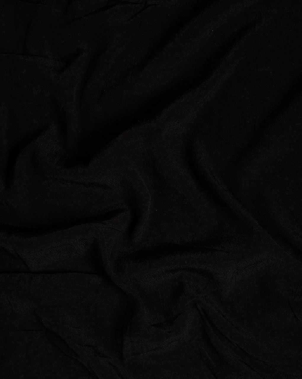 Black Plain Viscose Moss Crepe Fabric