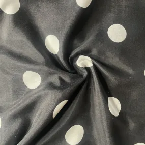 Black Polka Dot Muslin Fabric 19332