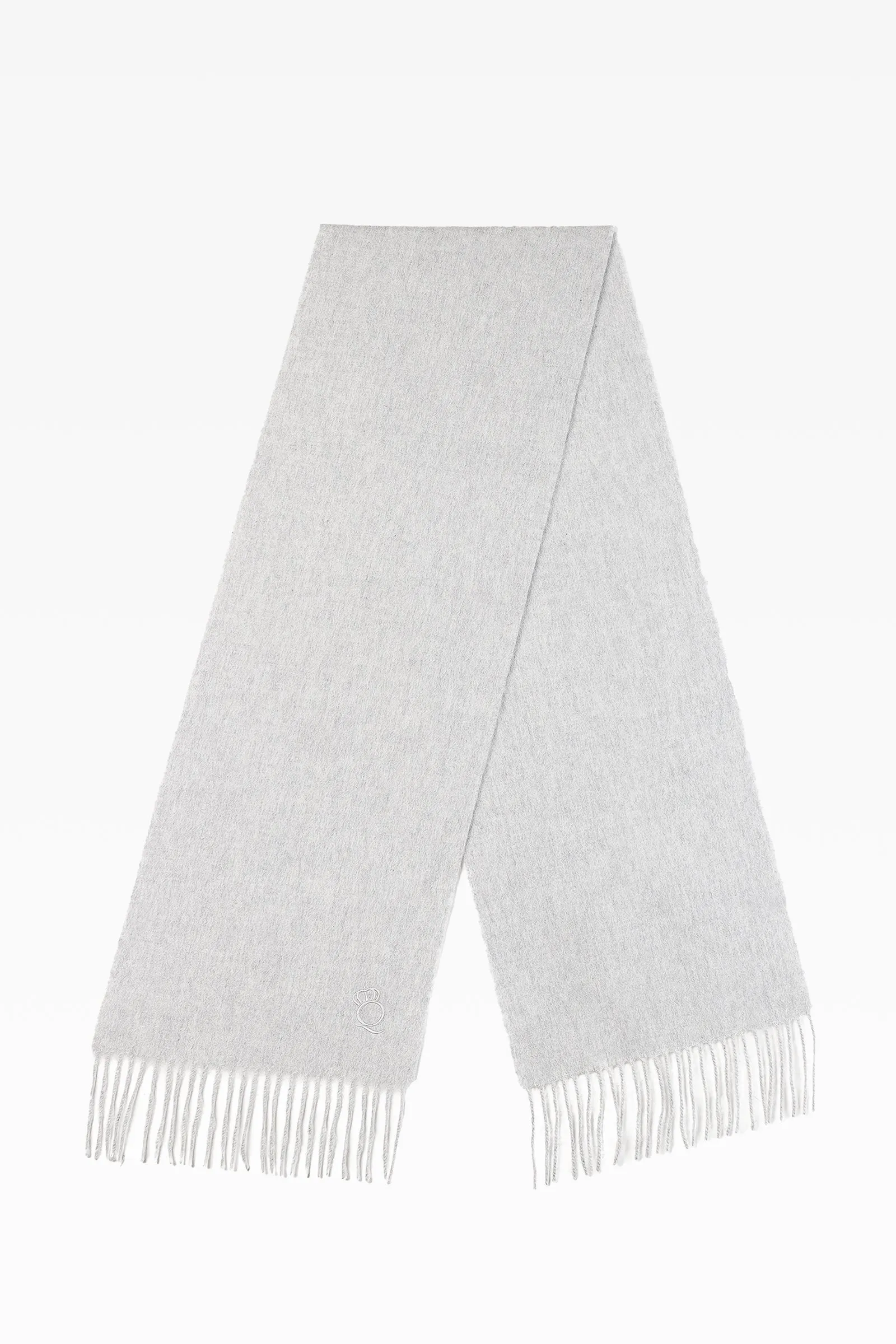 Blake Plain Oyster Grey Lambswool Scarf: Premium Winter Essential