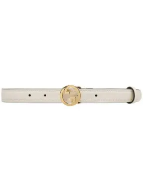 Blondie Thin Leather Belt White