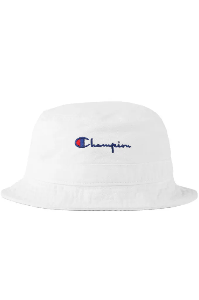 Champion Garment Washed Relaxed Bucket Hat, Embroidered Script Logo