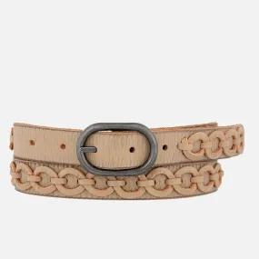 Circle Links Leather Belt