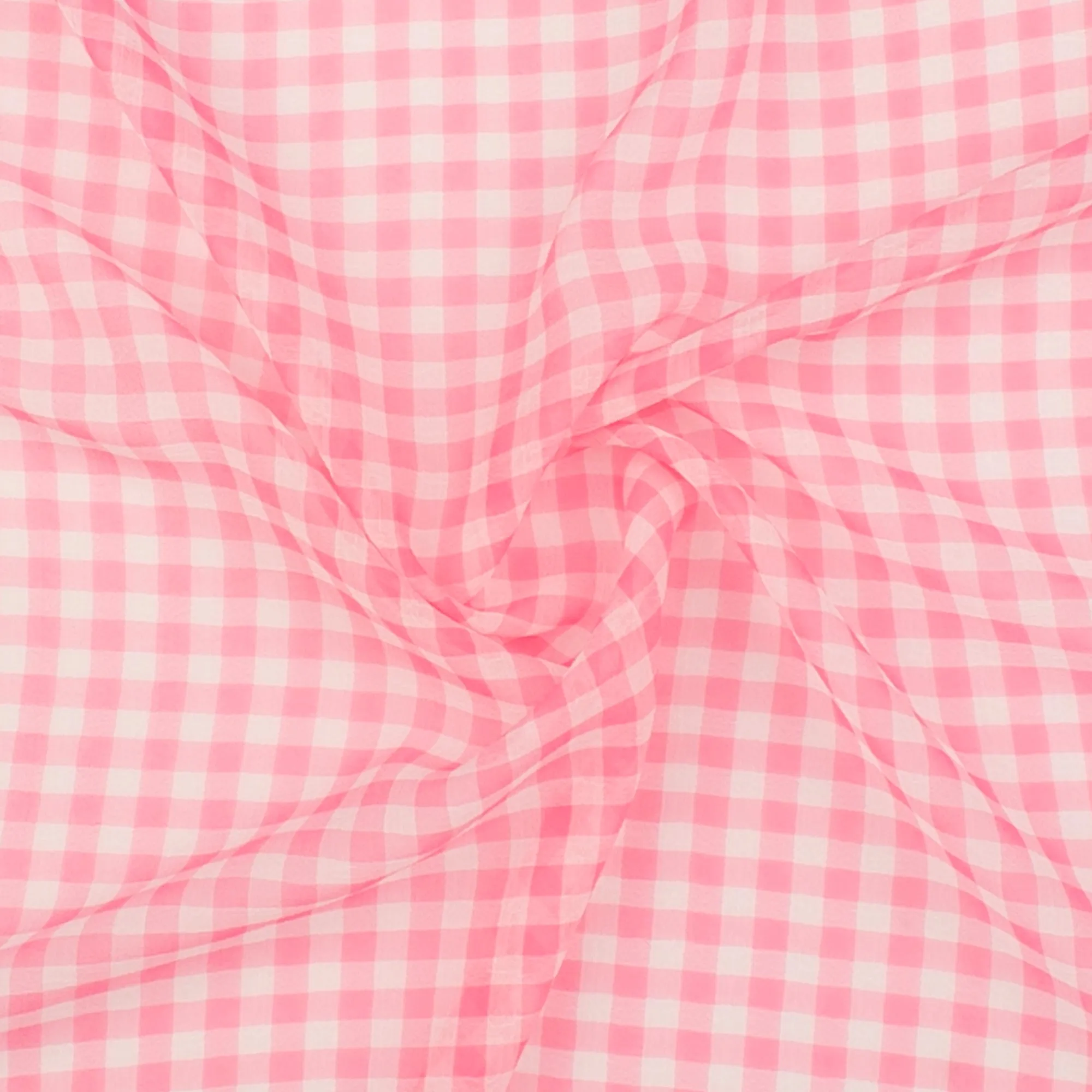 Crepe Chiffon - DAISY - Medium Checks - Pink