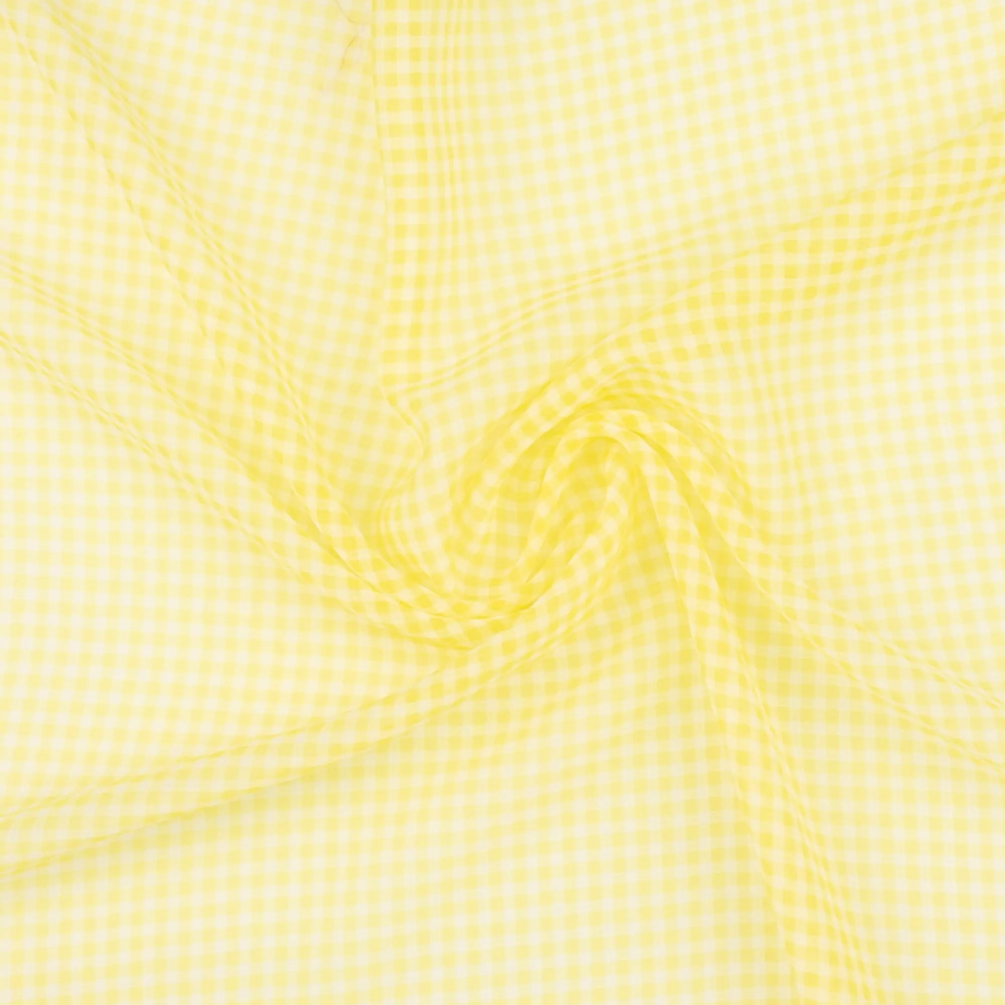 Crepe Chiffon - DAISY - Small Checks - Yellow