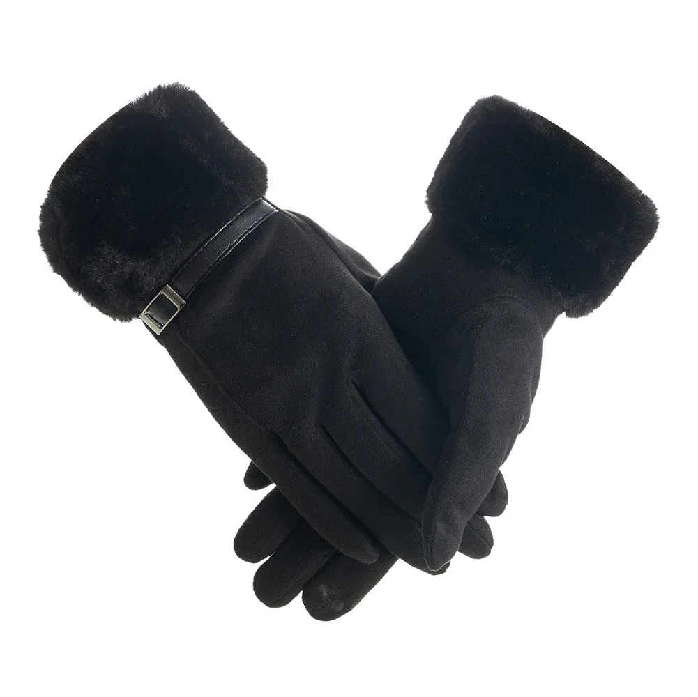 D&W Touch Screen with Faux Fur cuff Glove