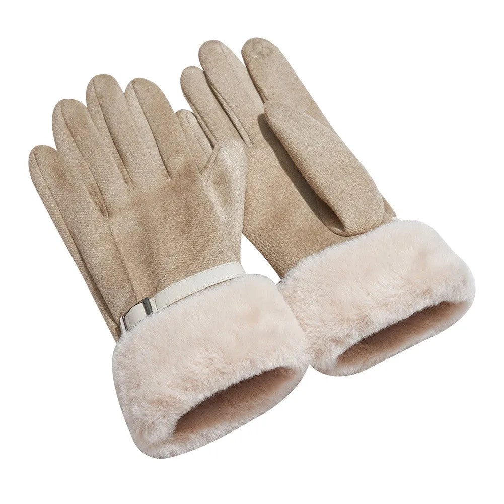 D&W Touch Screen with Faux Fur cuff Glove