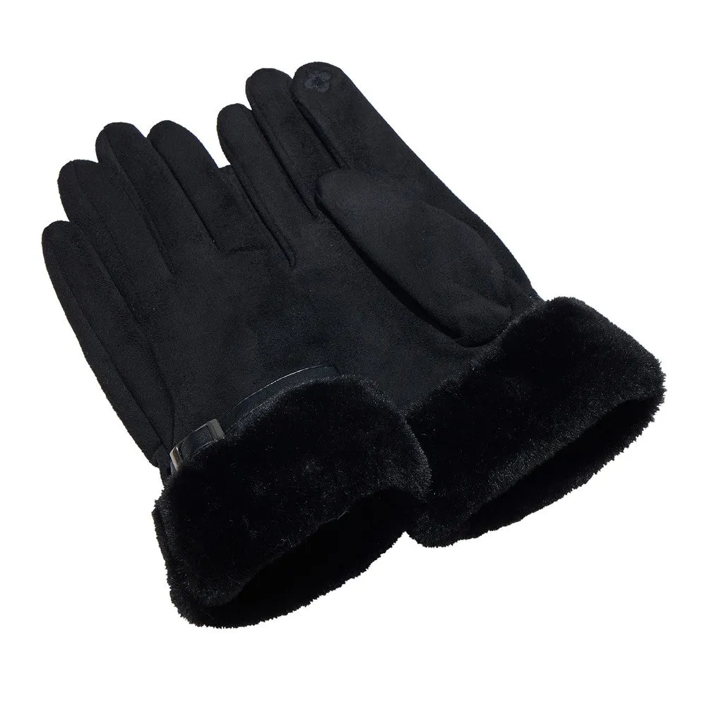 D&W Touch Screen with Faux Fur cuff Glove