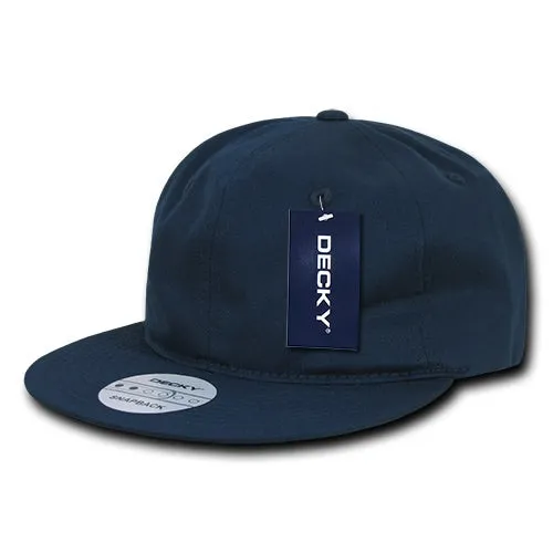 Decky 370 - Relaxed Snapback Hat, 6 Panel Cotton Flat Bill Cap