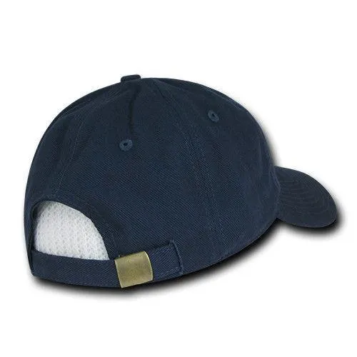 Decky Blank Brushed Bull Denim Cotton Dad Caps Hats