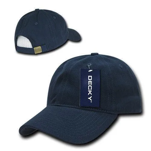 Decky Blank Brushed Bull Denim Cotton Dad Caps Hats