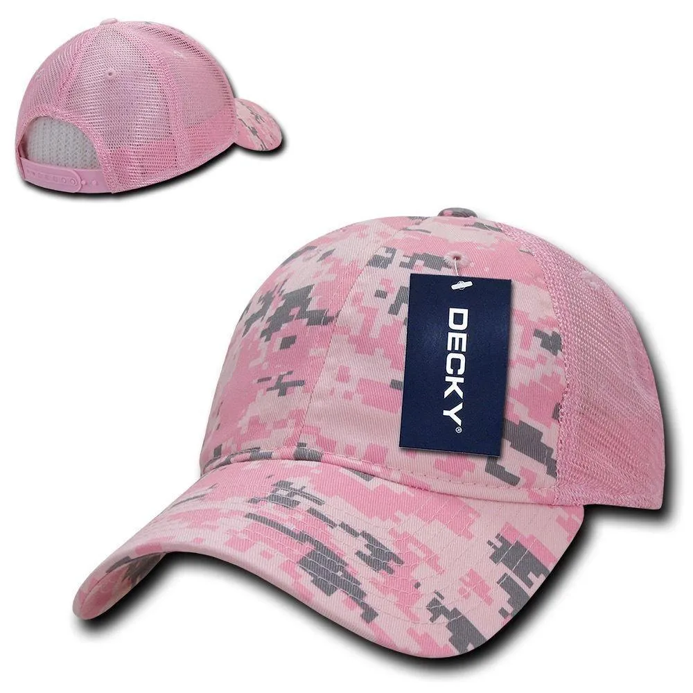 Decky Relaxed Camo 6 Panel Pre Curved Bill Trucker Baseball Caps Hats