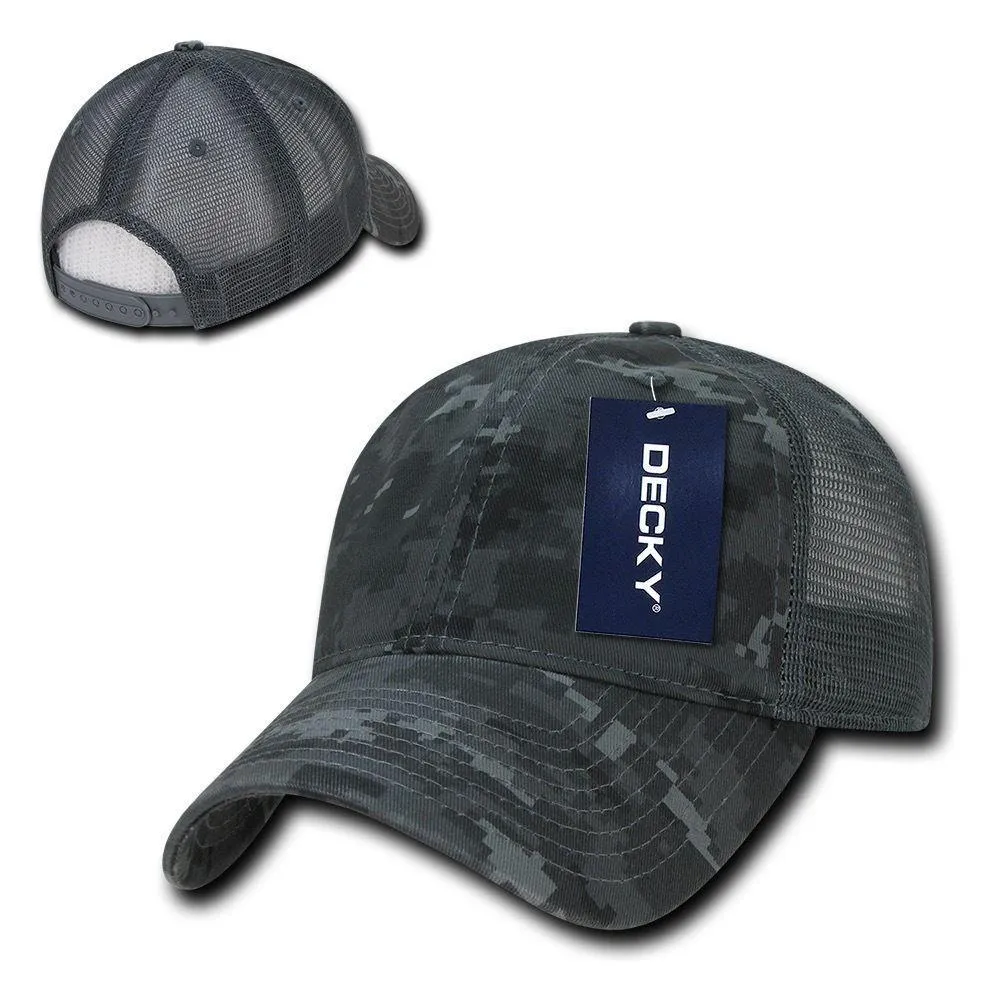 Decky Relaxed Camo 6 Panel Pre Curved Bill Trucker Baseball Caps Hats