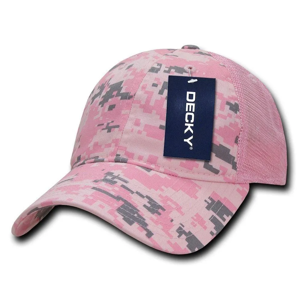 Decky Relaxed Camo 6 Panel Pre Curved Bill Trucker Baseball Caps Hats