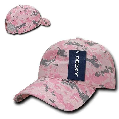 Decky Relaxed Cotton Camouflage Low Crown Pre Curved Bill Buckle Dad Caps Hats