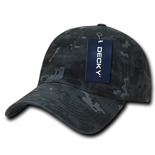 Decky Relaxed Cotton Camouflage Low Crown Pre Curved Bill Buckle Dad Caps Hats