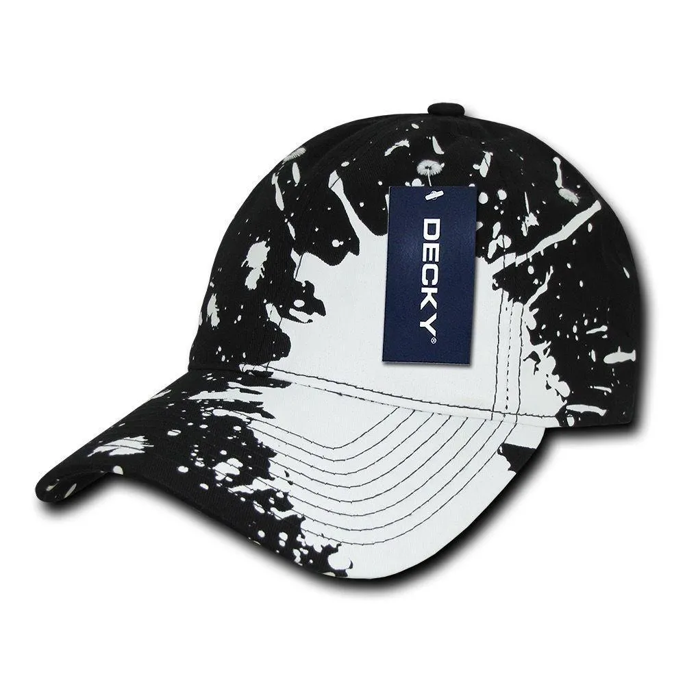 Decky Splat Paint Polo Cotton Sweatband Low Crown Dad Caps Hats