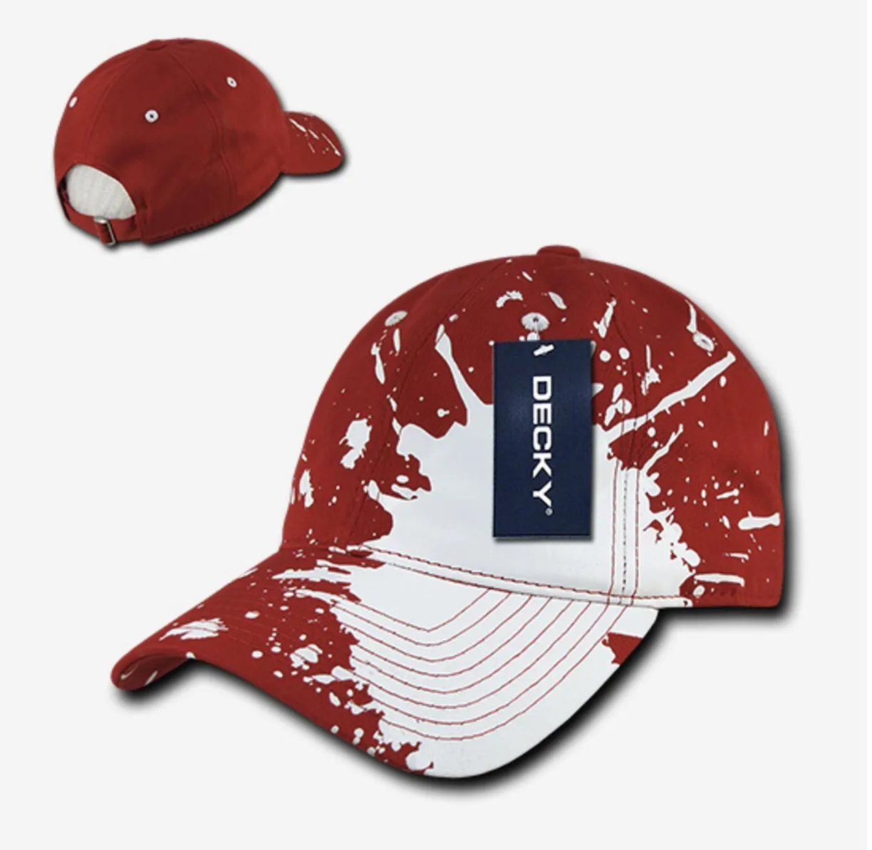 Decky Splat Paint Polo Cotton Sweatband Low Crown Dad Caps Hats