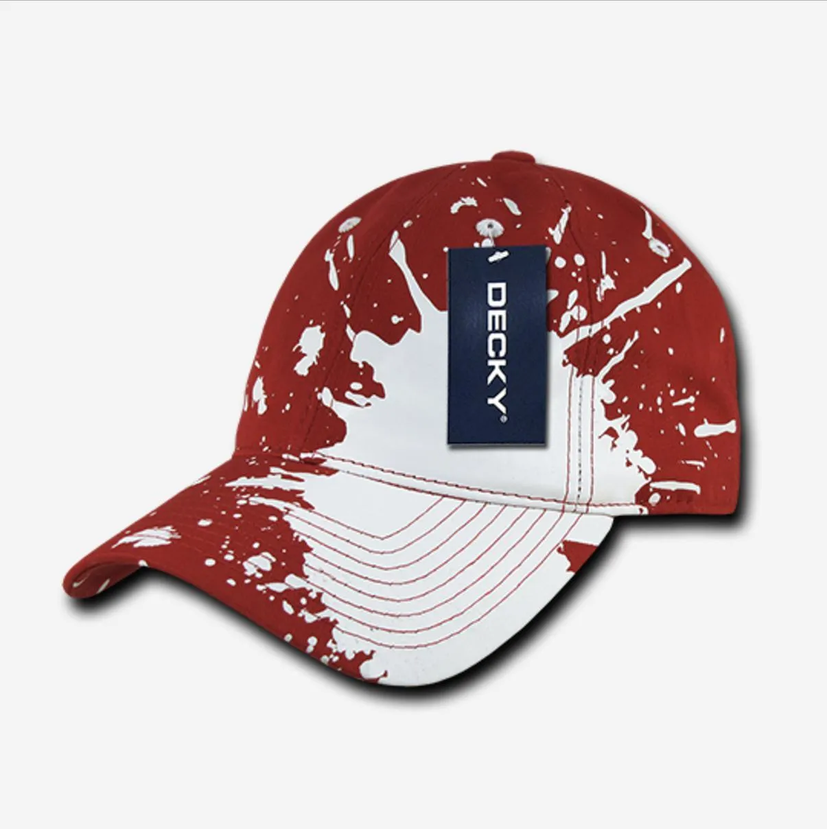 Decky Splat Paint Polo Cotton Sweatband Low Crown Dad Caps Hats