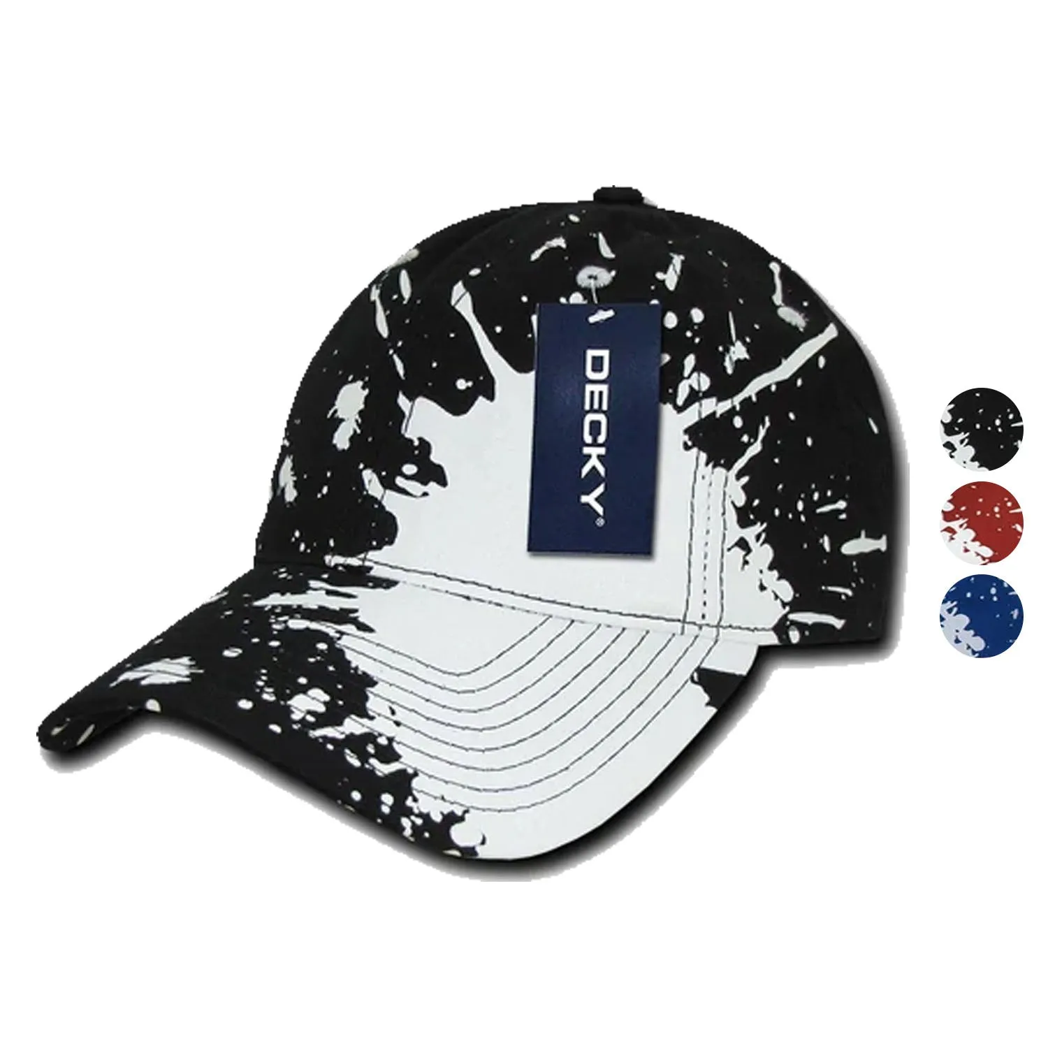 Decky Splat Paint Polo Cotton Sweatband Low Crown Dad Caps Hats