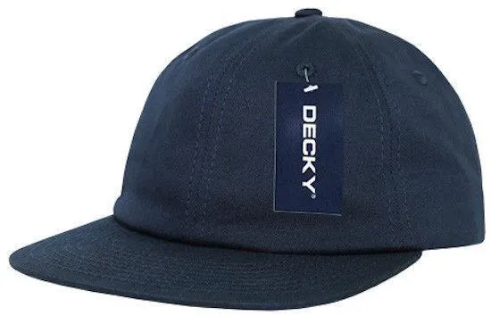 Decky Washed Cotton Relaxed Crown Flat Bill Hip Dad Style Strapback Hats Caps