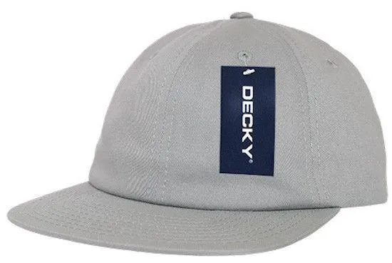 Decky Washed Cotton Relaxed Crown Flat Bill Hip Dad Style Strapback Hats Caps