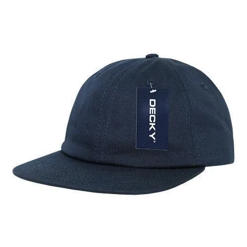 Decky Washed Cotton Relaxed Crown Flat Bill Hip Dad Style Strapback Hats Caps