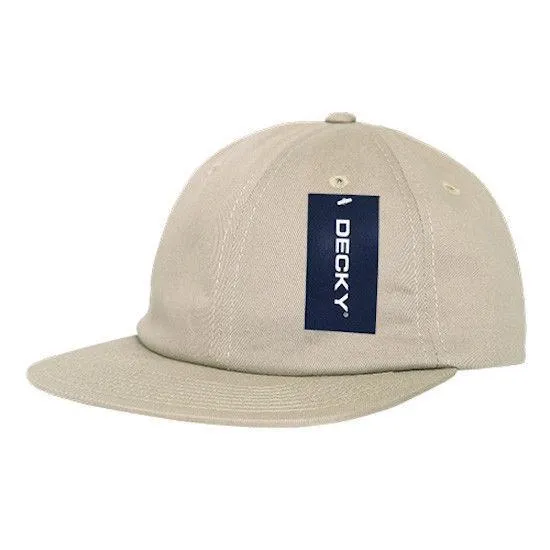 Decky Washed Cotton Relaxed Crown Flat Bill Hip Dad Style Strapback Hats Caps