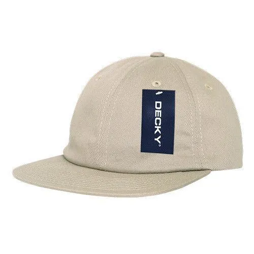 Decky Washed Cotton Relaxed Crown Flat Bill Hip Dad Style Strapback Hats Caps