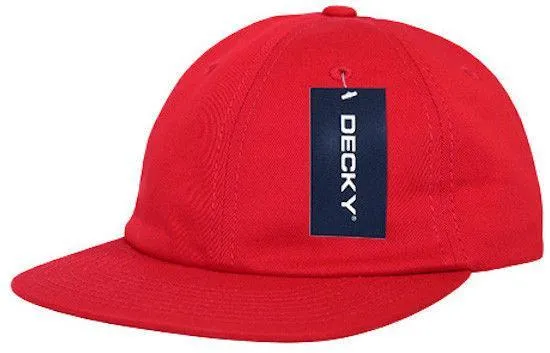 Decky Washed Cotton Relaxed Crown Flat Bill Hip Dad Style Strapback Hats Caps