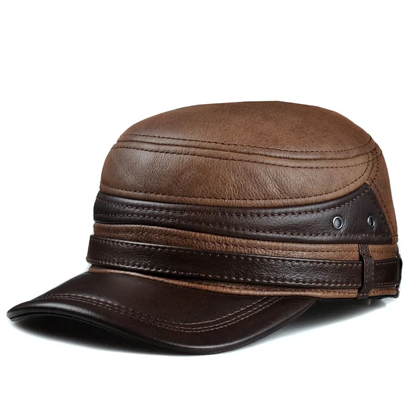 Denver Earflaps Genuine Leather Army Cap