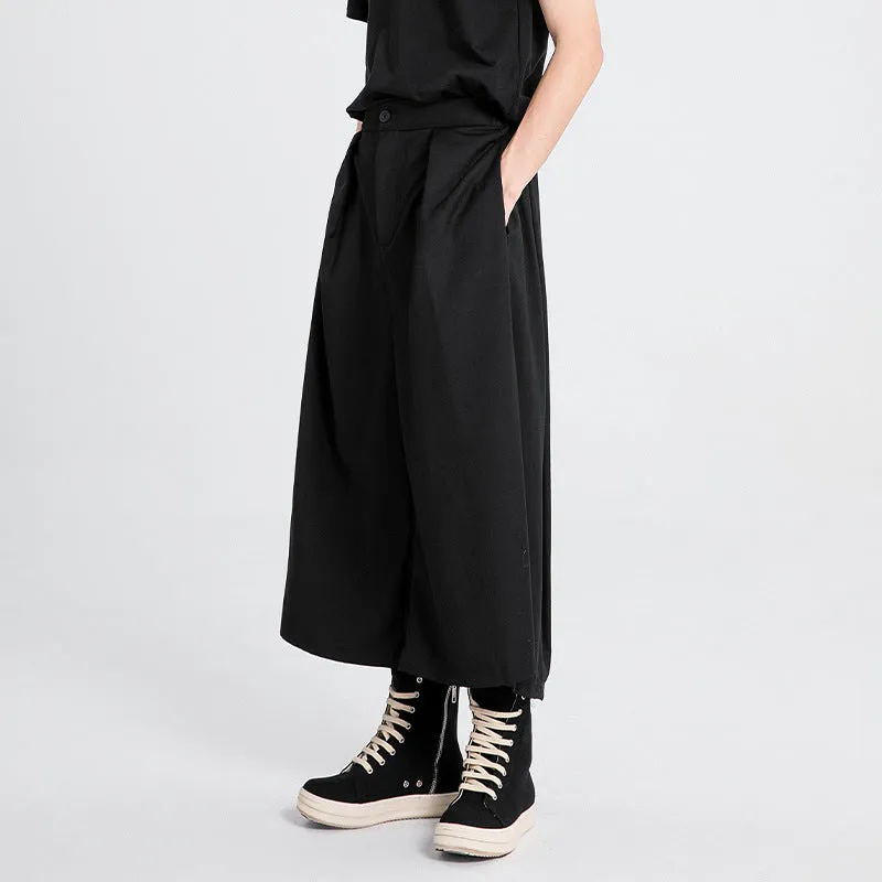 Drape Breathable Wide-leg Cropped Trousers