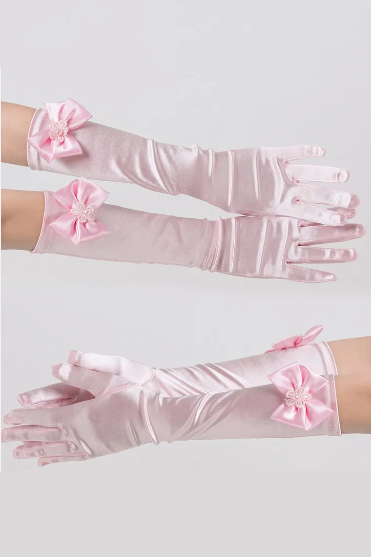 Elbow Length Wedding Flower Girl Gloves