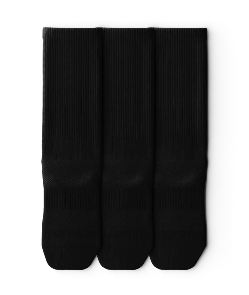 Flagship Crew Socks Black 3-Pack