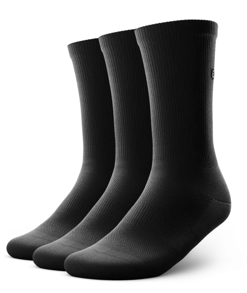 Flagship Crew Socks Black 3-Pack