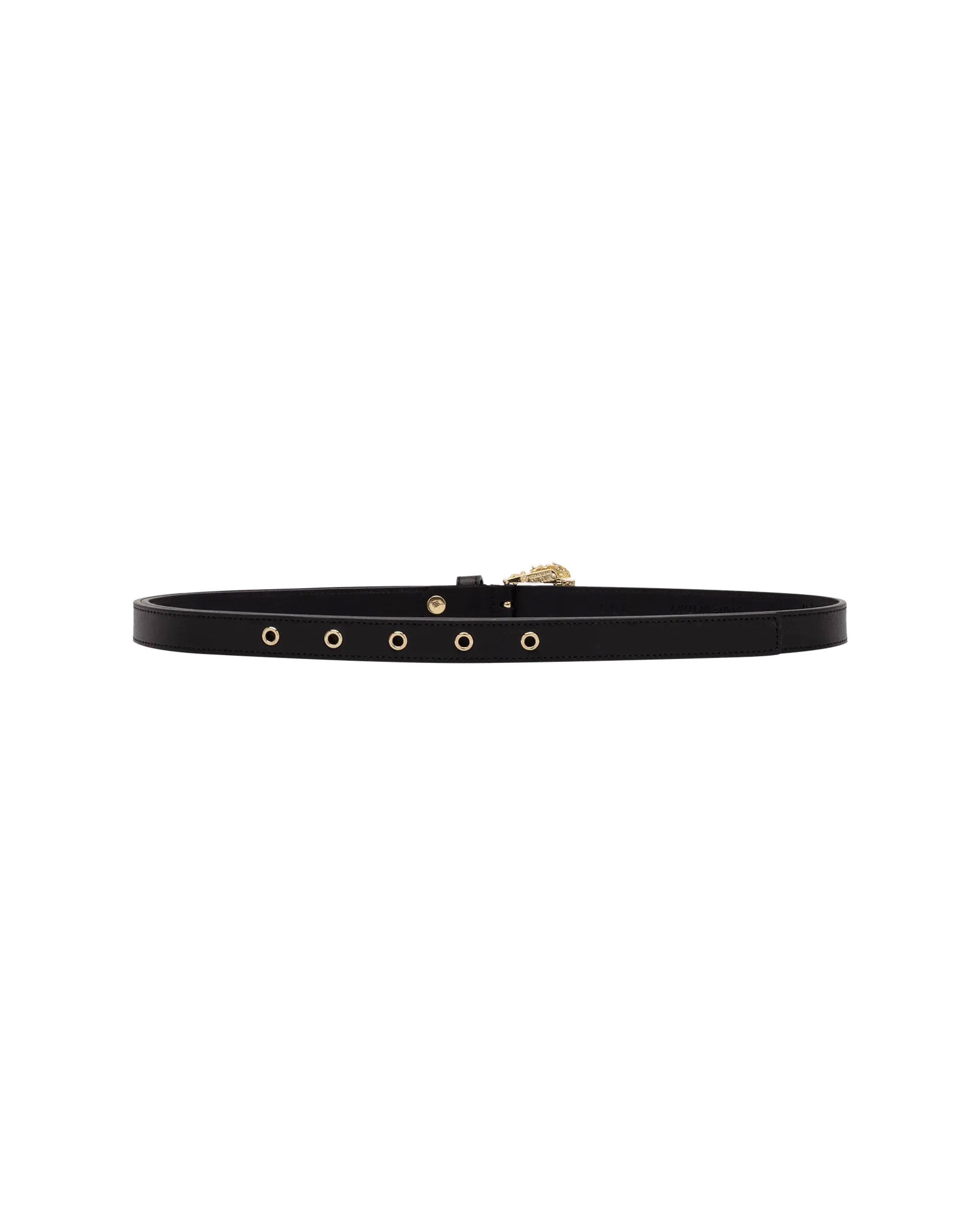 Gold Garland Logo Leather Belt