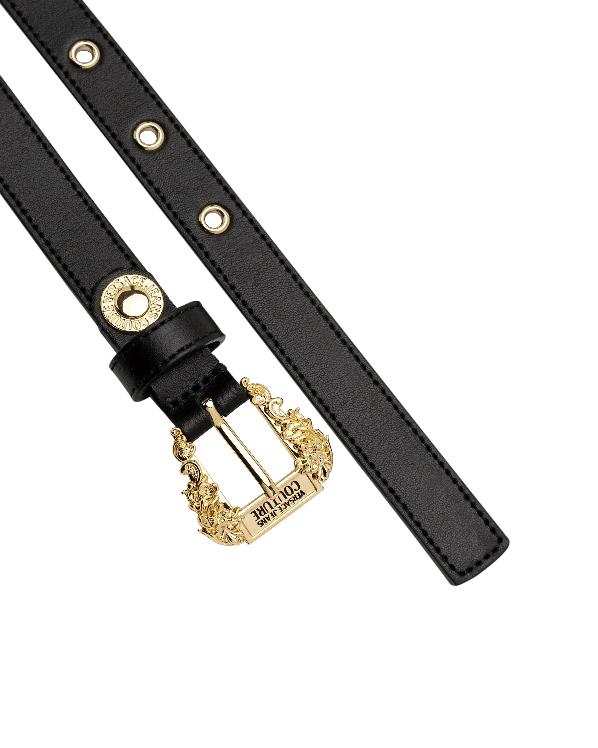 Gold Garland Logo Leather Belt